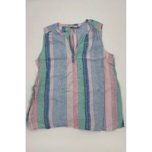 Vineyard Vines Striped Tank Top‎ 100% Linen Size L